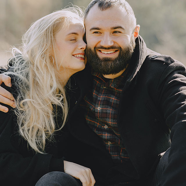 Couple embracing